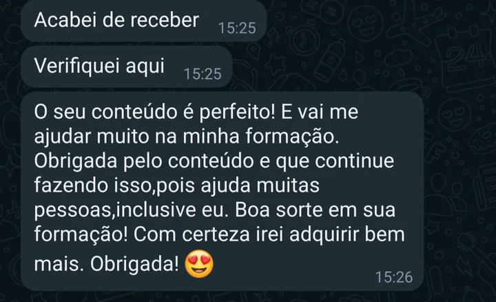 Depoimento de aluno