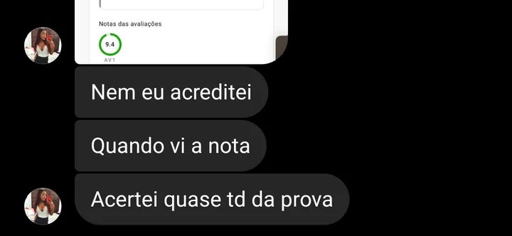 Depoimento de aluno