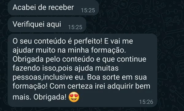 Depoimento de aluno